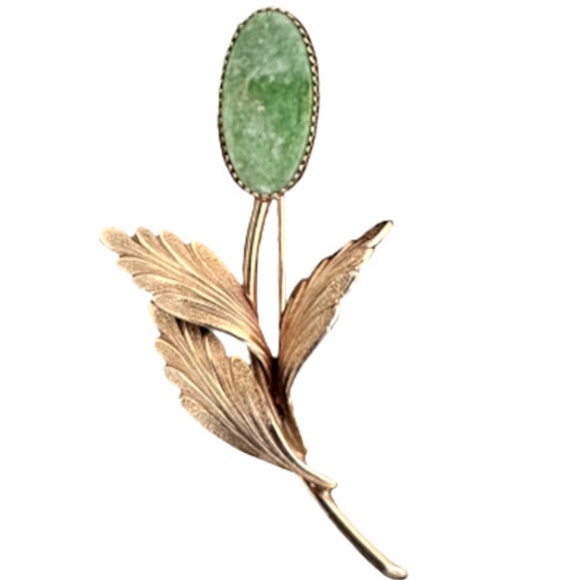 Vtg 1/20 12K GF Gold Tone Enamel Flower Brooch Pin - Picture 1 of 2